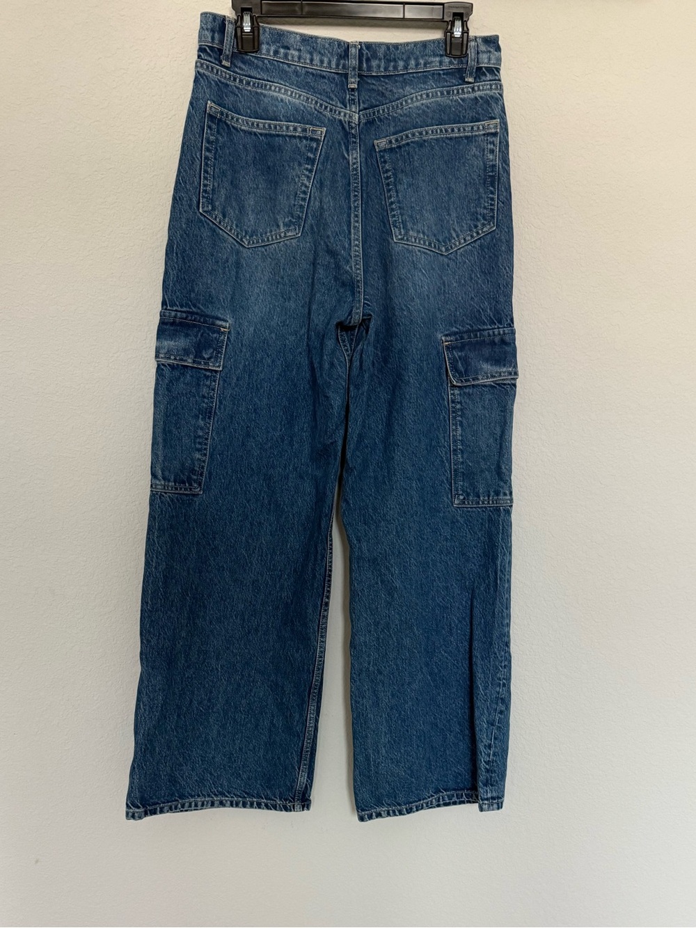 Reformation Cary Cargo High Rise Slouchy Wide Leg Jeans Size 29 Medium Wash - Picture 6 of 10